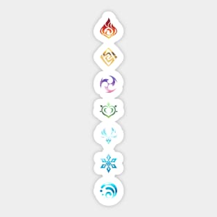 Genshin Impact Elementals Symbol in Vertical Sticker